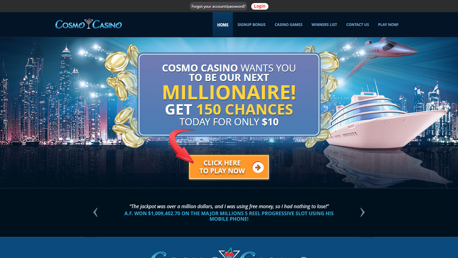 Cosmo Casino Desktop screenshot
