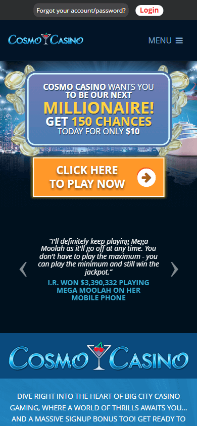Cosmo Casino Mobile screenshot